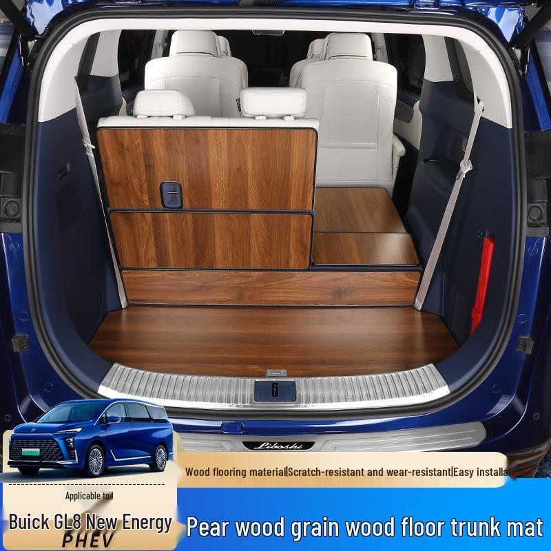 2024-2025 Buick GL8 PHEV Interior Upgrade: Solid Wood Flooring & Full-Coverage Mats.