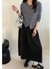 2025 A/W Women's Cashmere A-Line Elastic Waist Draping Skirt - Slimming & Versatile Design