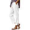 Women's Corduroy Straight Leg Pants Casual Trousers with Split Hem