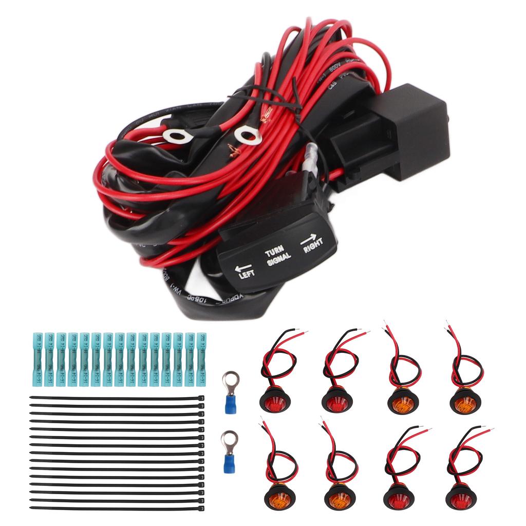 UTV Turn Signal Rocker Switch ATV Street Legal Lighting Kit Turn Signal Flasher Relay Harness Replacement for Polaris