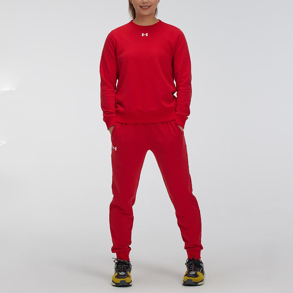 Under Armour Sports Leisure Knit Crewneck Training Sweatshirt Women Sweatshirt Red 21600302-600