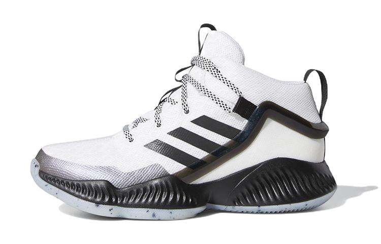 

Adidas Lockdown J Fabric Slip Resistant Abrasion Resistant Mid top Children s Basketball Shoes White Black Unisex GZ3084 40