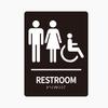 Modern Acrylic Braille Restroom Sign Wall Mounted Self Adhesive Restroom Guide Removable Rectangle Toilet Mark School