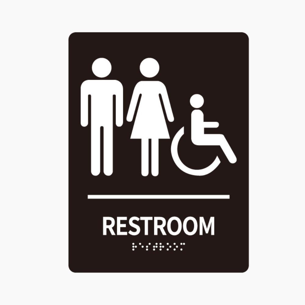 Self Adhesive Restroom Guide Acrylic Toilet Mark Creative WC Sign Hospital Style A