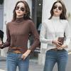 Women's Black Milk Silk Long Sleeve Half Turtleneck T-Shirt with Plus Velvet, All-Season, 2025 New Style