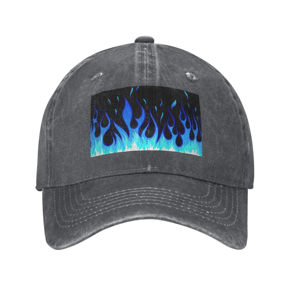 Big Fire Flames Burning Flame Baseball Caps Washed Denim Hats Adjustable Casquette Sports Baseball Cowboy Hat for Unisex Women