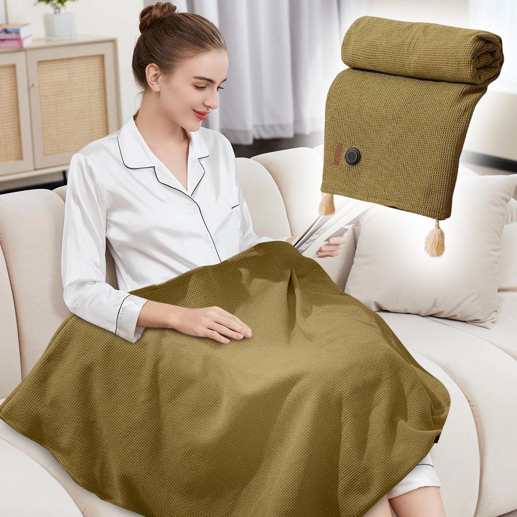 Portable USB Heated Blanket Shawl,Electric Heating Lap Blanket Throw,USB Heated Throw 3 Heating ,Wearable Heated Shawl Wraps For Home Outdoor Camping