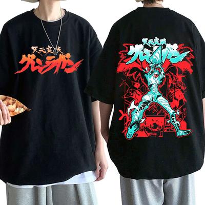 Anime Tengen Toppa Gurren Lagann T-shirt Unisex Cotton Cozy Short Sleeve T-shirts Harajuku Streetwear Oversized Tee Shirt Unisex