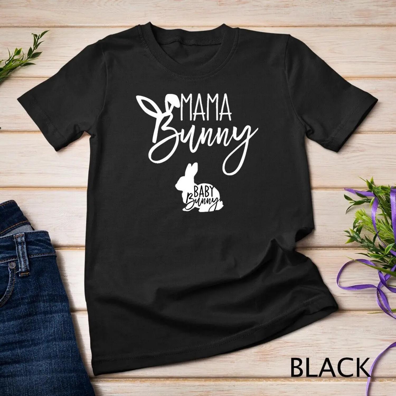 Womens Easter Pregnancy for Pregnant Mom Mama Bunny Baby T shirt S чёрный