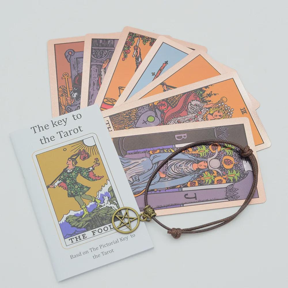 July Waterproof Gold Foil Tarot Cards - Rose Design