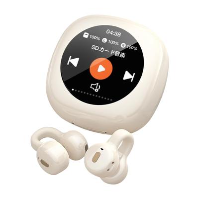 SLuB Bone Conduction Earphones Equipped with Bluetooth Open Type Does Not Block Your Ears TWS OWS Ear Cuff Structure Touch Screen TF Card Compatible