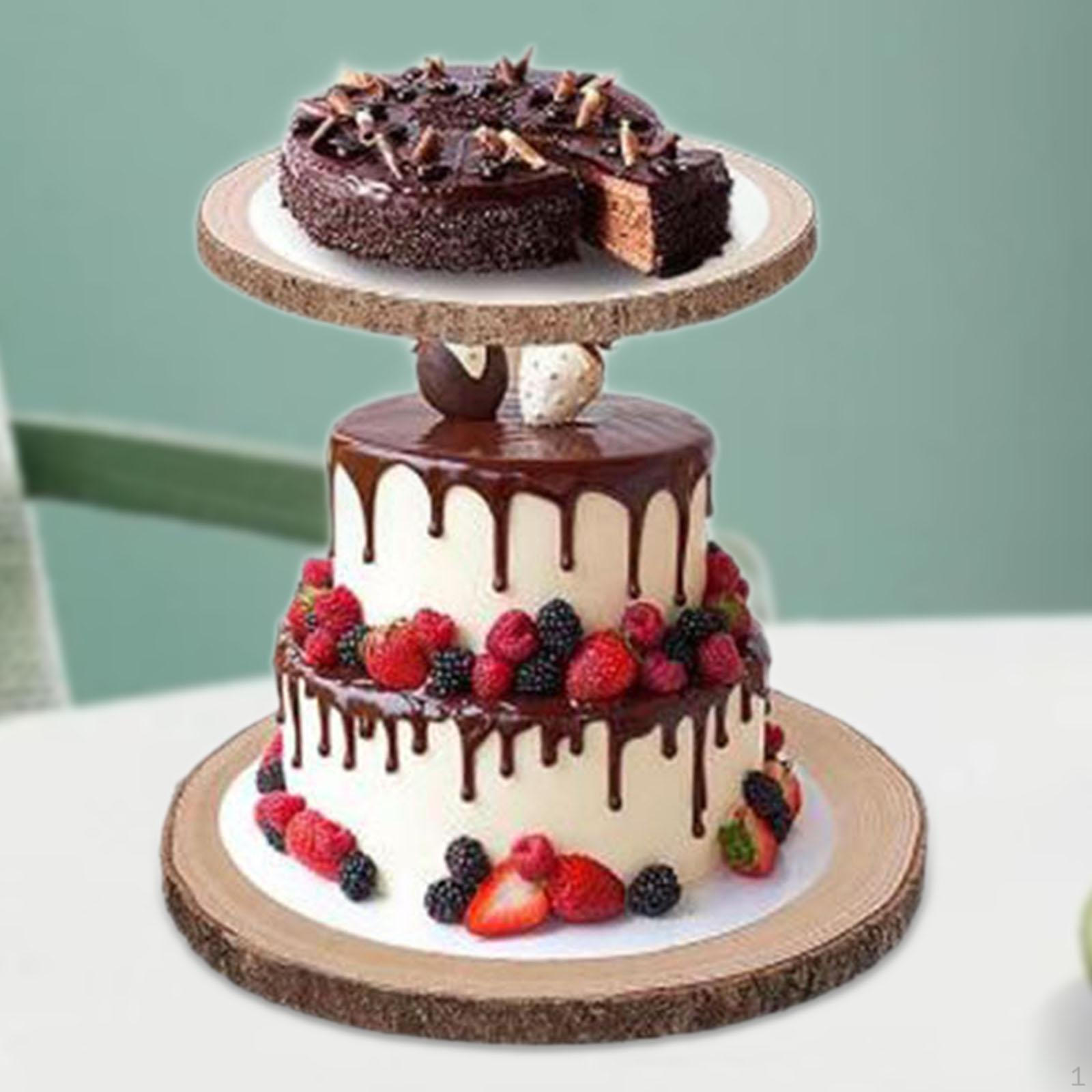 

Элегантная деревянная подставка для десерта с цветочными акцентами 2 tier