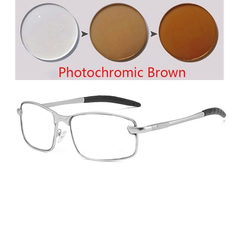 Aluminum Magnesium Night Vision Myopia Sunglasses Men Polarized Square Driving Prescription Spectacles 0 -0.5 -0.75 To -6.0