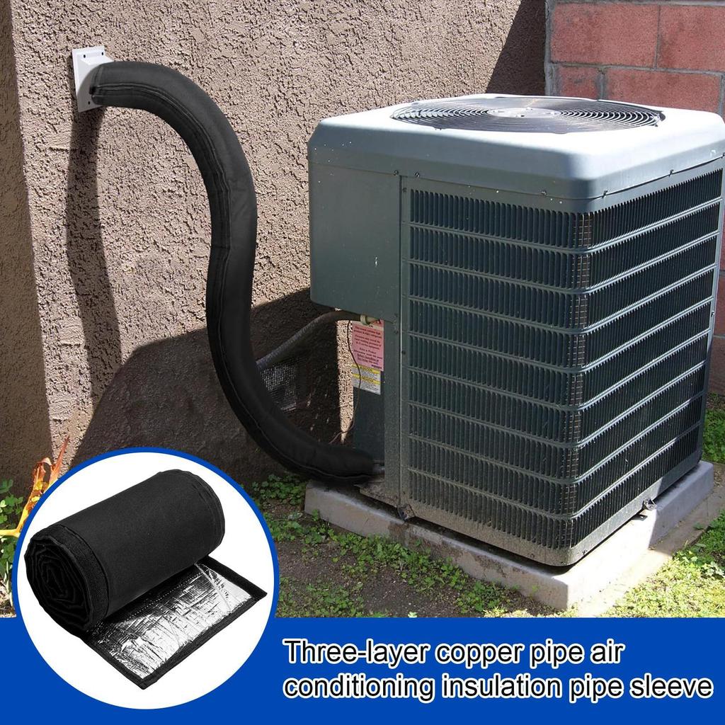 Air Conditioning Duct 3-layer HVAC Copper Pipe Insulation Protective Cover Exhaust Hose Wrap Oxford Cloth Protective Sleeve