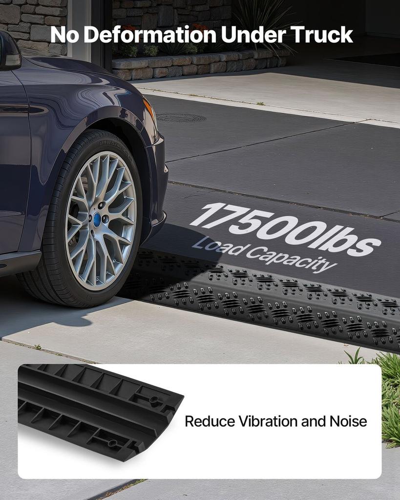 Drop Over Cable Cover, 7,938 kg/Axle Load Capacity, Heavy Duty Cable Hose Protector Ramp, Floor Cord Cover, for High Walking Traffic Areas, Indoor,