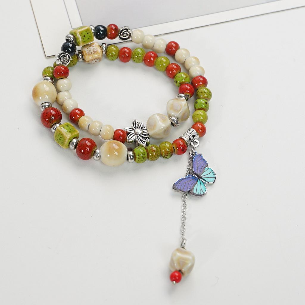 Handmade, New Chinese Ethnic Style Ceramic Bracelet Women's National Style Jewelry Beaded Bracelet Summer