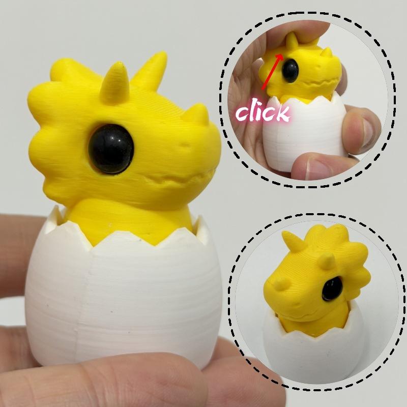 

3D Printed Plaything Dinosaur Egg Clicker Clicker Animation Dinosaur Egg Stress Plaything Eggshell Keyboard Button Ornaments Kids Holiday Plaything