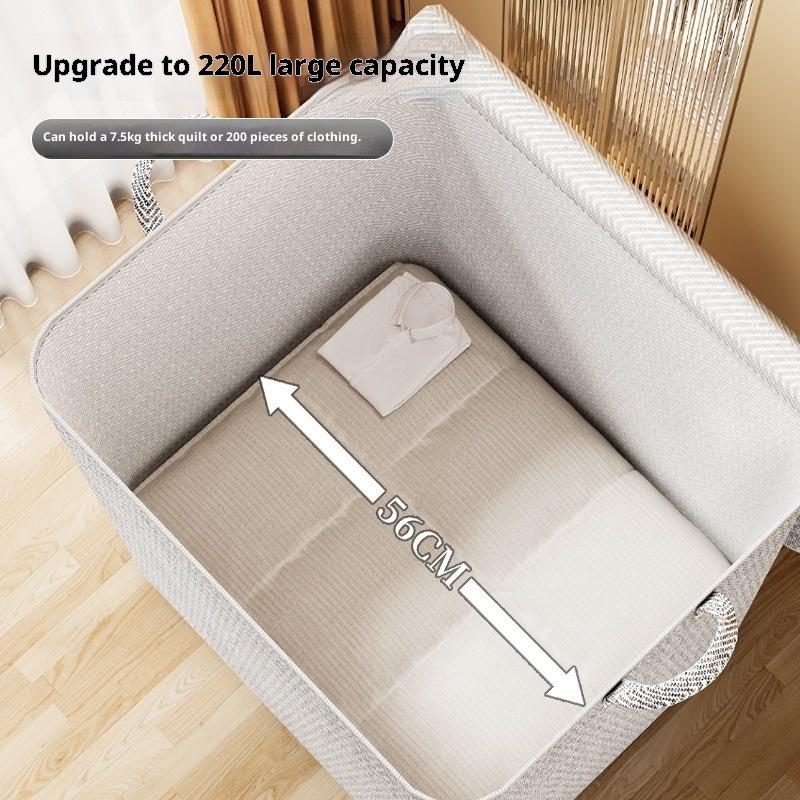 220L Große Größe Kleideraufbewahrungsbox mit Deckel Großer Wäschekorb Organizer Tasche für Baby Faltbar
