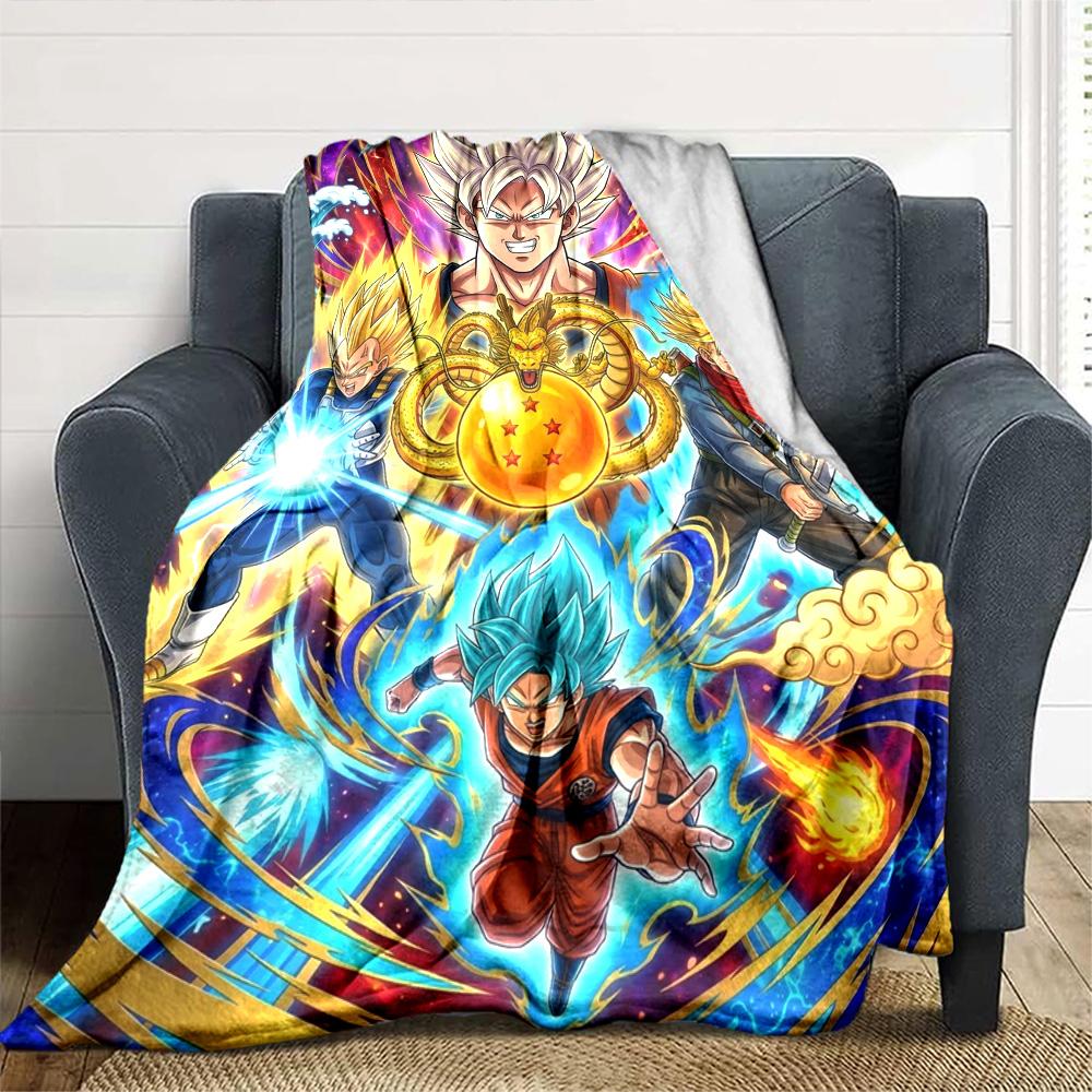 Anime DragonBall Print Flannel Blanket High Quality Warm Comfortable Cover for All Seasons Perfect for Gifts Home Decor