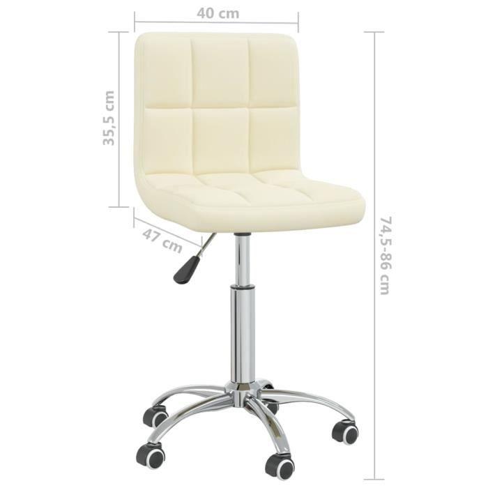 VidaXL Chaise pivotante de bureau Crème Tissu