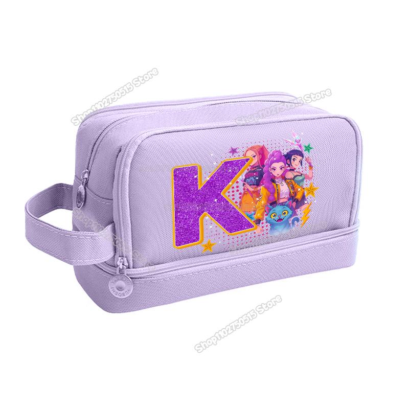 Kpop Dämonenjäger Buchstabe A-Z Federmäppchen Rumi Mira Zoey Mädchen Schüler Federmäppchen Große Kapazität Schreibwarenbeutel Schulbedarf