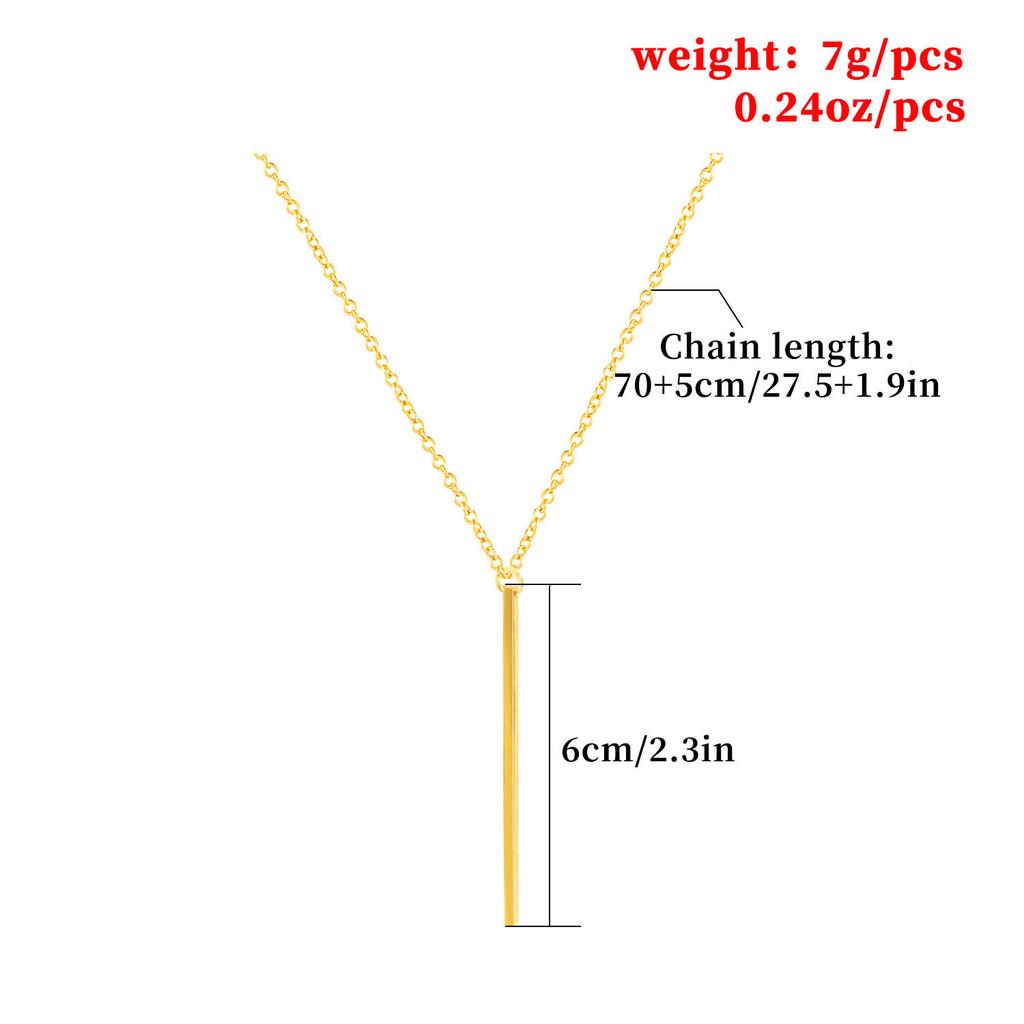 Necklace, European and American simple long stick lasso necklace popular handmade chain