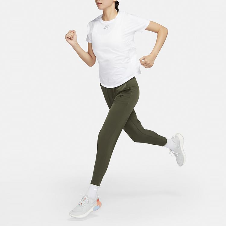 Nike Air Dri-FIT Running Short Sleeve Crew Neck T-Shirt Women Tops White CU3330-100