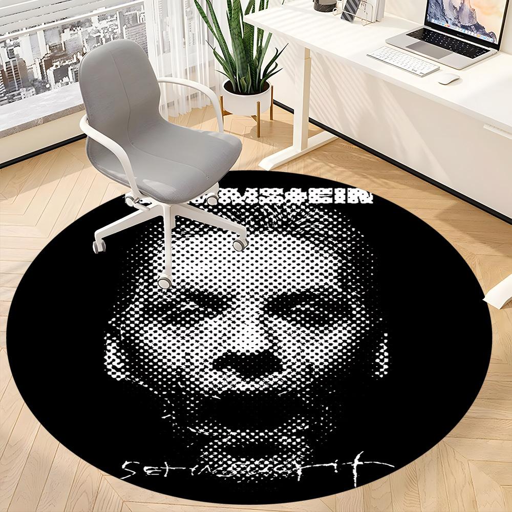 1PC Rammstein Office Round Rug, Non-slip, Soft and Durable Office Rug for Interior Decoration, Perfect for Office Yy250915040