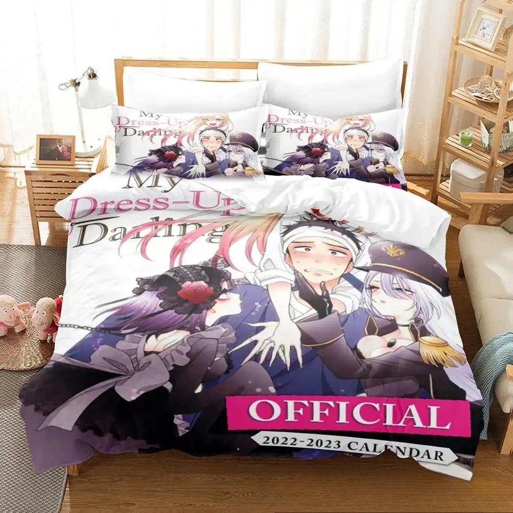 Anime My Dress-Up Darling Bedding Set Single Twin Full Queen King Size Bed Set Adult Kid Bedroom Duvet Cover Sets Home Textiles