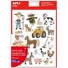 Sticker Sheet - Farm - 12 Sheets - 264 Stickers - Removable Adhesive