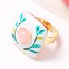 Creative Design Drip Oil Rings Exquisite Craftsmanship Geometric Round Rings Open Rings  For Women