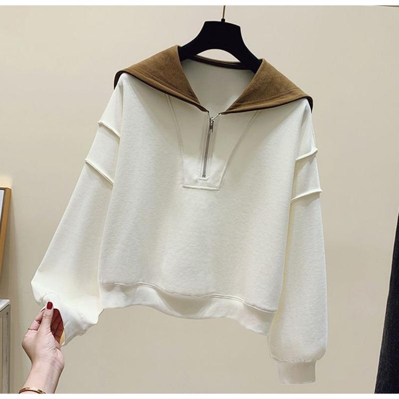 Sweatshirt for Women Oversize Loose Half-Zip V Neck Casual Pullover Long Sleeve Winter Sweatshirt Top