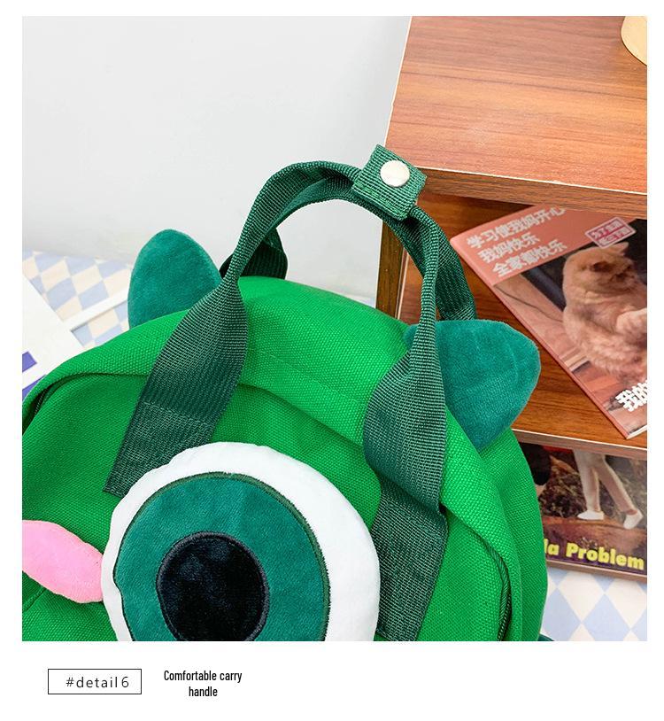 Women's Cute Four-Legged Monster Canvas Backpack - Fashionable, Large Capacity for Travel and School.