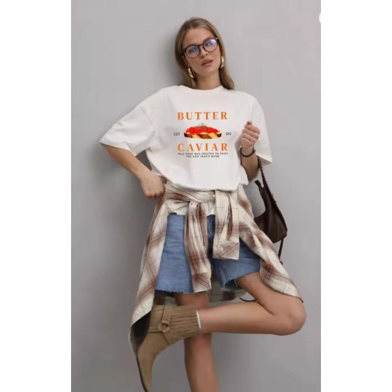 

100 Cotton TShirt Womens 2026 Summer Cute BF Retro Casual Short Sleeve Fashion Comfortable Oversize Versatile Tops 4XL