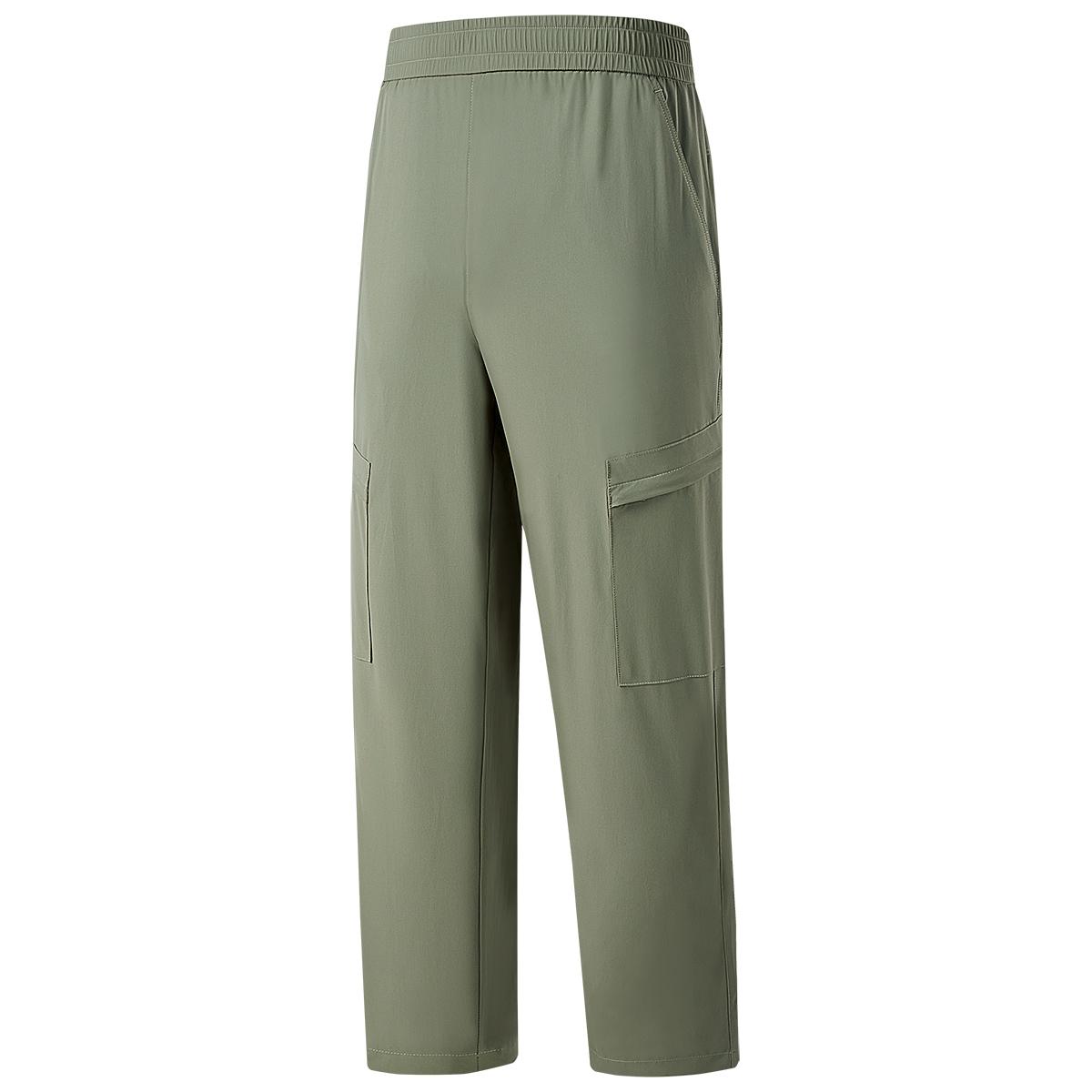 

Ice Silk Pants Men s Casual Straight Leg Slim Fit Trousers Thin Quick-drying Pants Sports Pants Running Pants 2XL армия зеленый