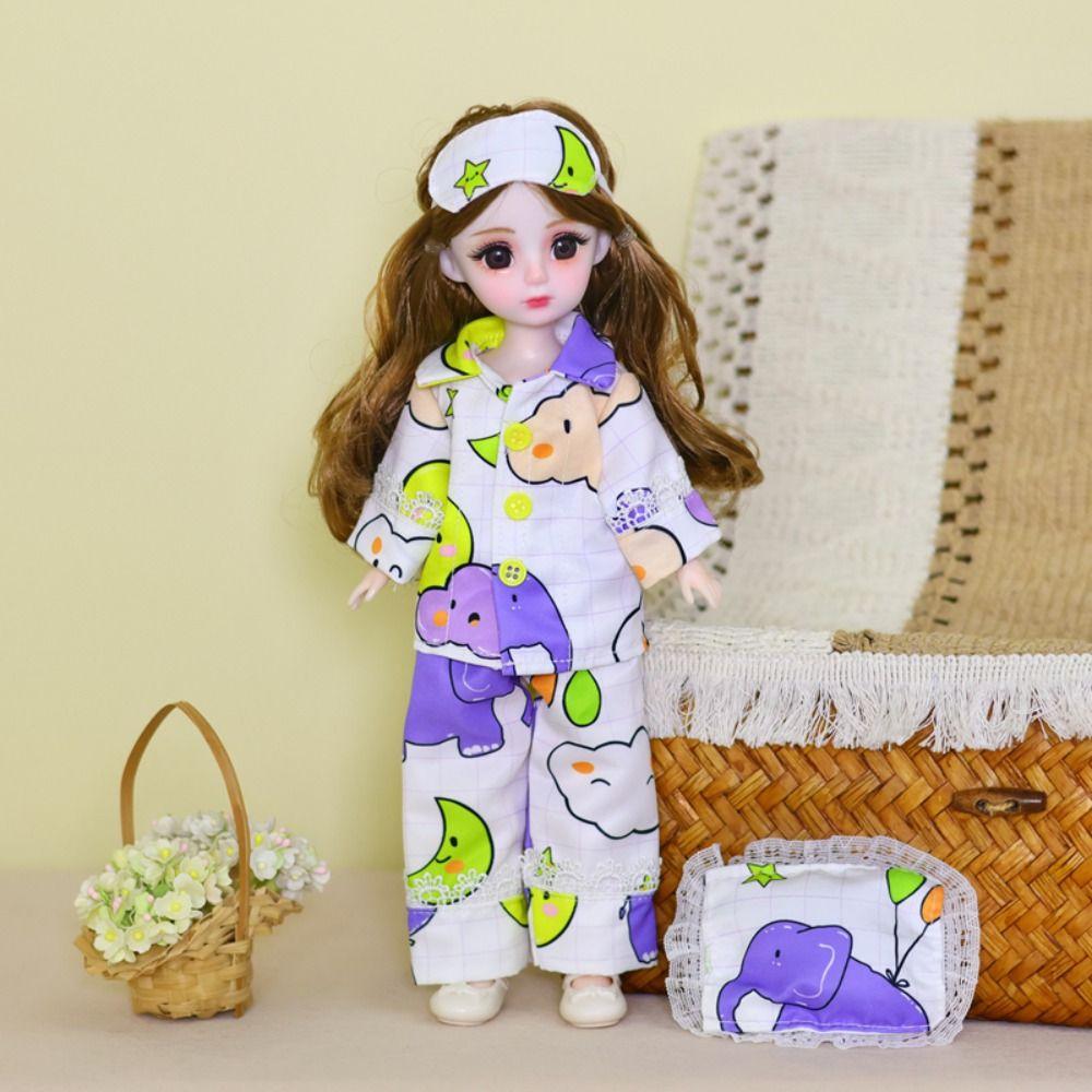 Striped Doll Sleep Clothes Casual Wear BJD Doll Clothes 30cm Doll Pajamas  Gift for Girls
