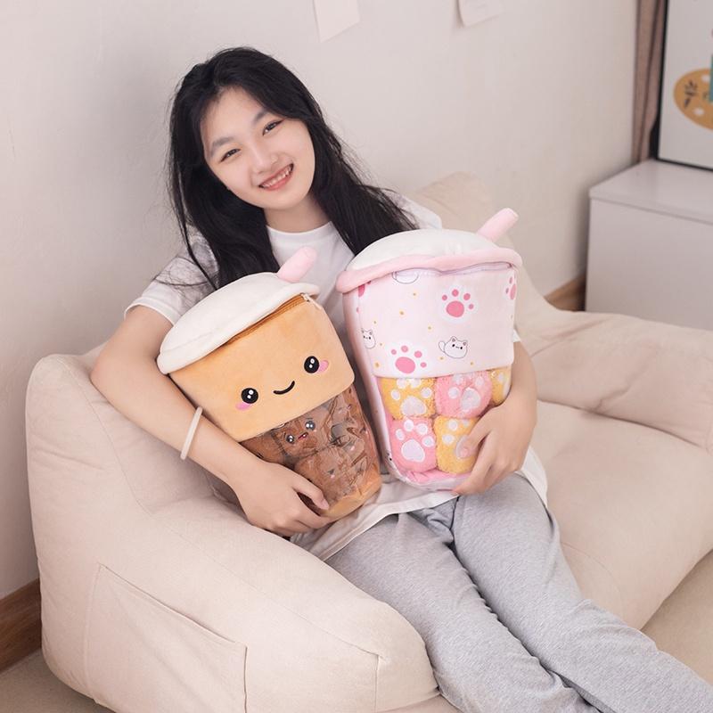 Bubble Tea Boba Cup Squishmallow Plush Toy Pillow Cushion Kids Birthday Gift