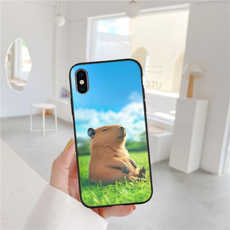 LO19 Cartoon Wasserschwein Softshell Handyhülle für Redmi Note 8 9 Pro Max 9S 9T 9C NFC 8T 8A 10A A4
