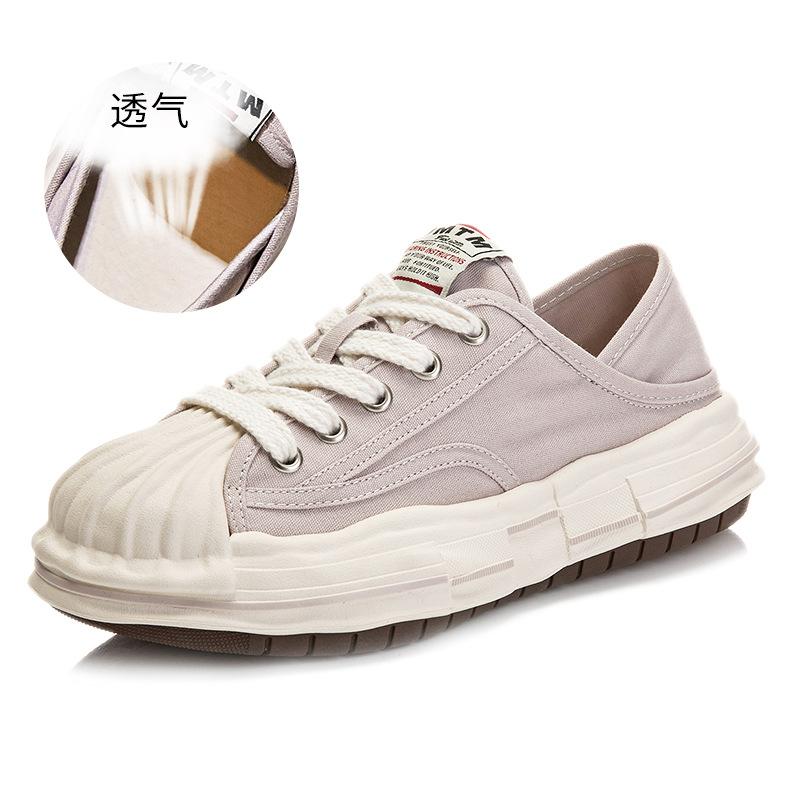 Muschelkopf aufgelöster Boden Canvas kleine weiße Schuhe Damen 2025 Sommer neue Schuhe Damen vielseitige zwei Trageweisen flacher Boden Mode Damen