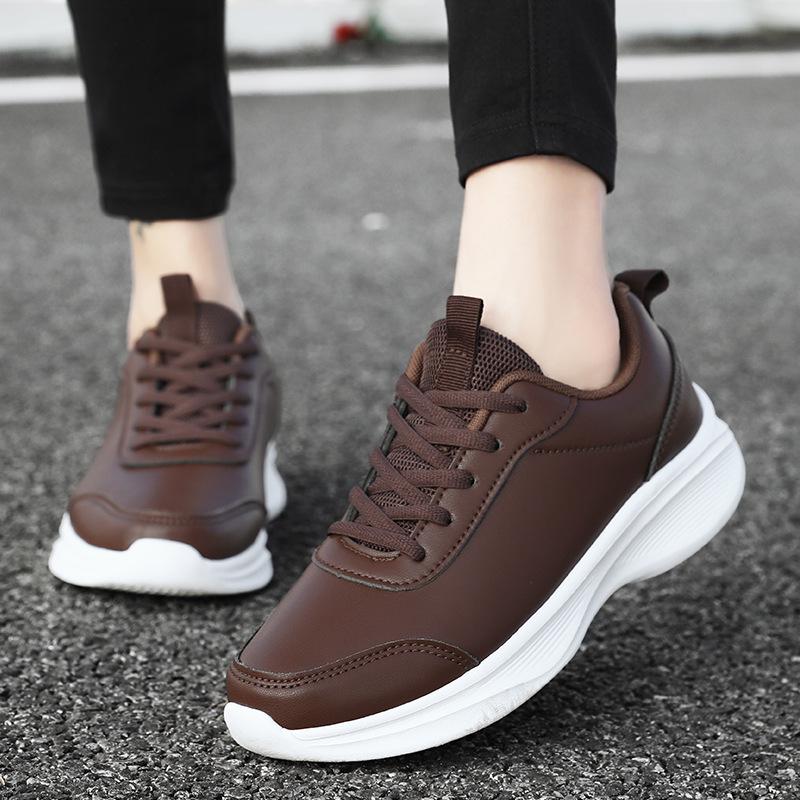 Damen Übergröße Leder-Sneakers - Herbst/Winter Rutschfeste Freizeit-Laufschuhe