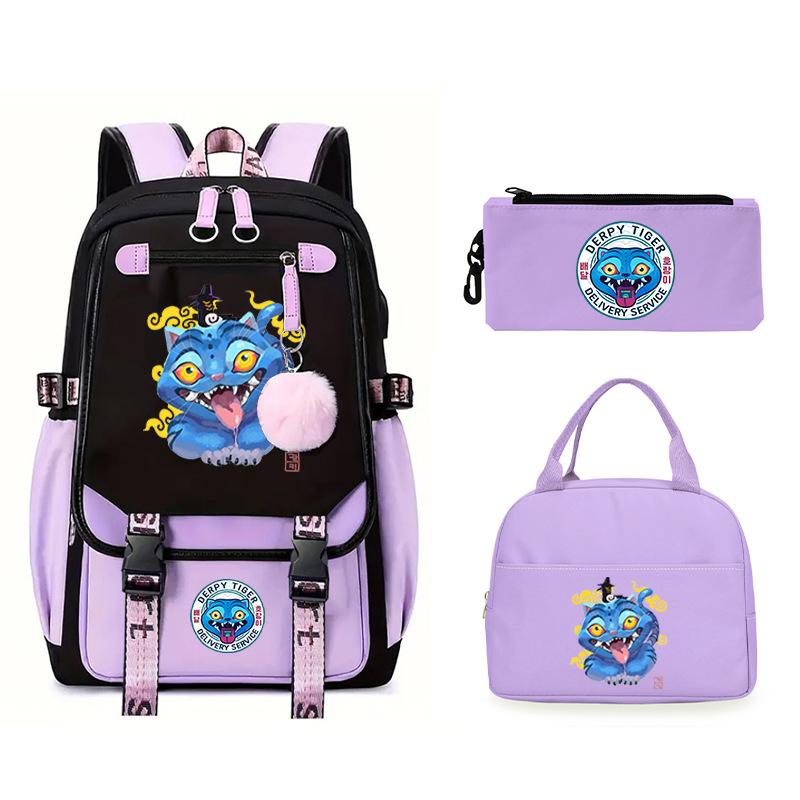 The Witch Hunter Girl Group Has the Same Peripheral Cartoon Korean Version Schoolbag Set, Cross-border Campus Trend, Primary and Secondary School
