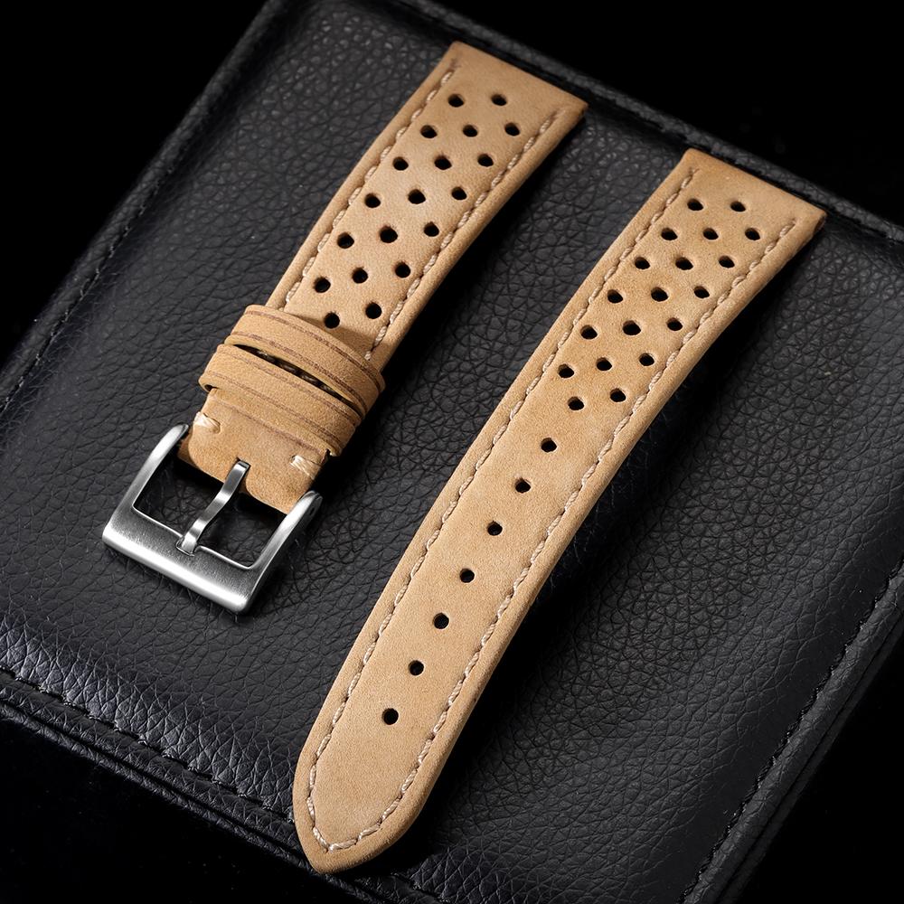 Vintage Calfskin Strap 18mm 20mm 22mm Universal Cowhide Watchbands Brown Breathable Bracelet for Men Women Sport Wristwatch Band