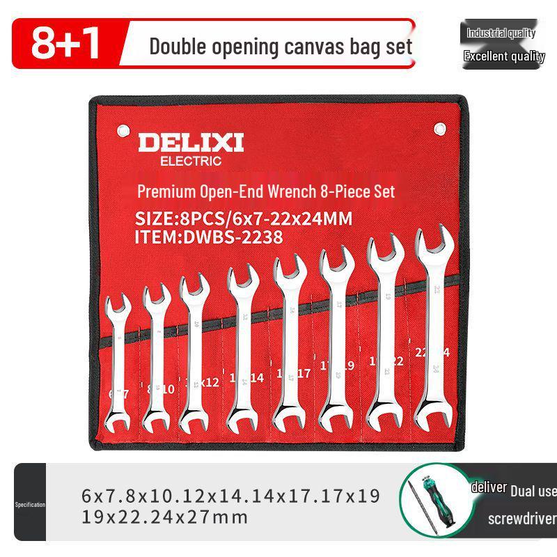 Adjustable Ratchet & Open-End Wrench Tool Set