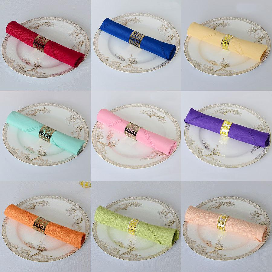 Pure Solid Color Hotel Restaurant Napkin - Red, White, Blue Flower Folded Design