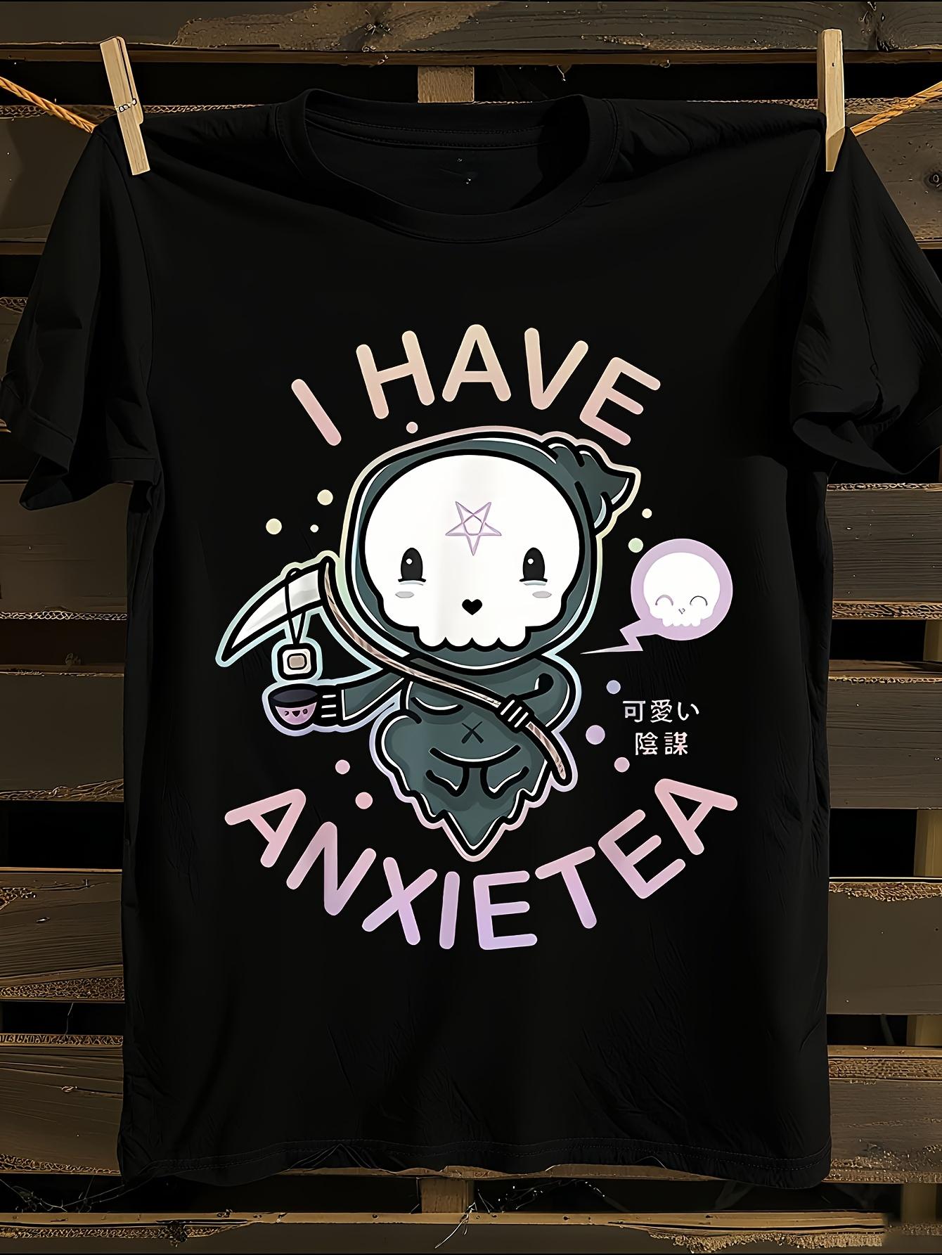 Pastel Goth I Have Anxiety Graphic T-shirt XXL