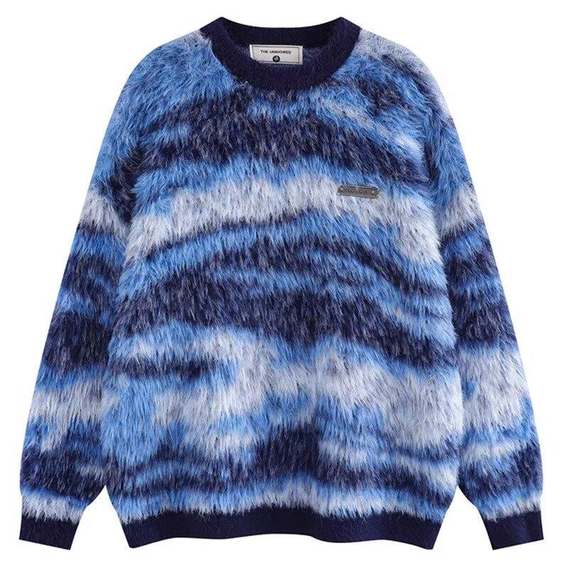 Winter Collection: Retro Color Block Sweater - Men s Relaxed Fit Pull-over, Unisex Stylish Knitwear Top 2XL