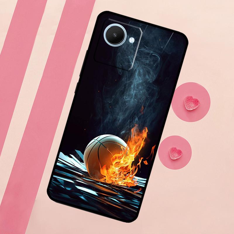 Basketball On Fire For Realme 15 10 11 12 13 14 Pro Plus C65 C67 C75 C63 C61 C55 C51 C53 C35 GT6 GT7 Pro Case