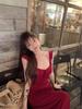 Elegant French Summer Waist-Cinching Slim-Fit Backless Camisole Dress for Women