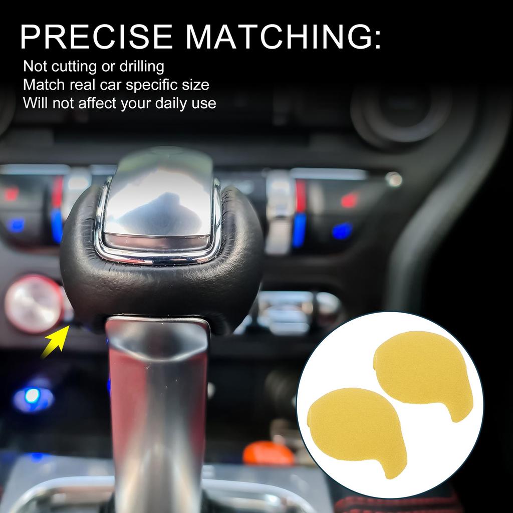 TUCKBOLD Gear Shift Knob Decorator Cover for Ford Mustang Waterproof Console Interior Trim 1 Set 2015-2021, Sticker, Yellow,