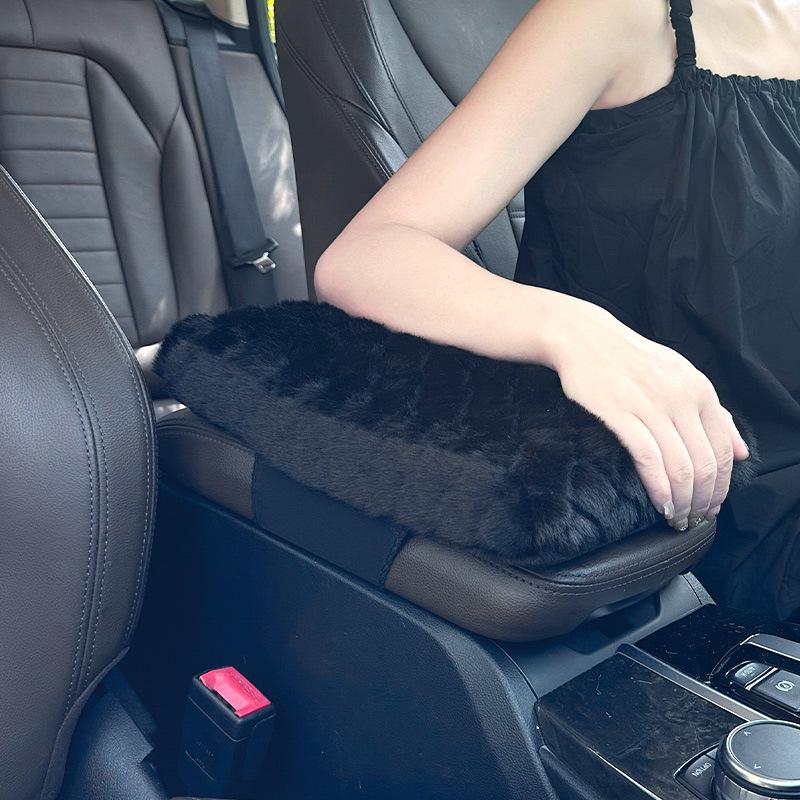 Soft Plush Car Armrest Box Cushion Center Console Warm Arm Cover Heighten Pads Universal Auto Interior Decoration Accessories
